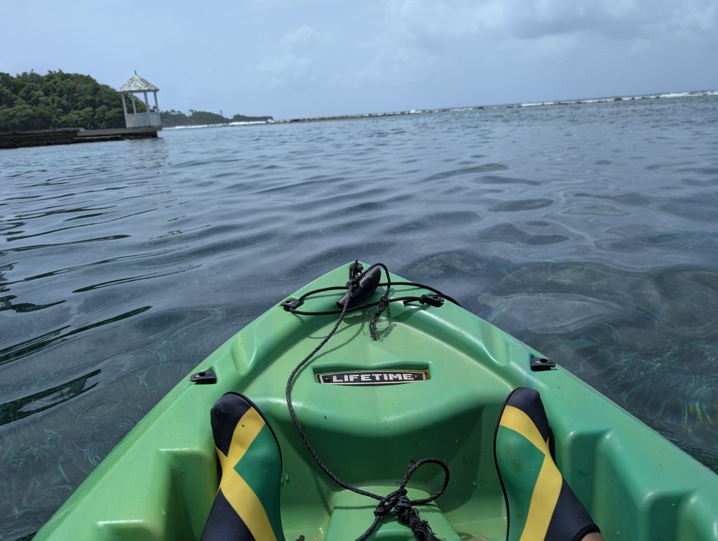 View of Monkey Island from Blue Lagoon in Portland Parish, Jamaica.