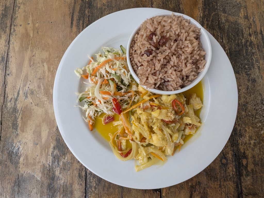 Delicious Jamaican food served at Lashings Beach Club