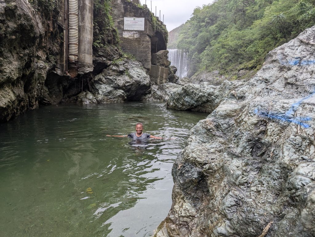 Clear natural pools below Reggae Falls.