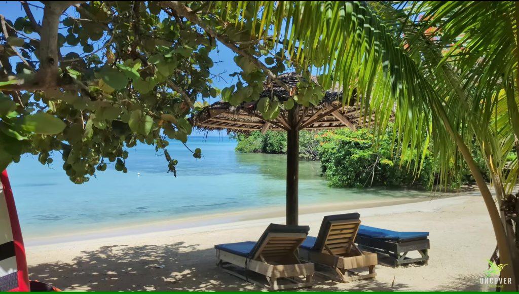 Beach chairs at Half Moon Beach Hanover Jamaica