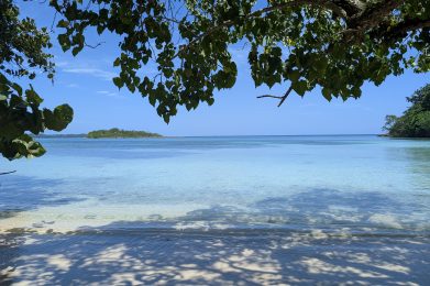 Half Moon Beach in Hanover Jamaica with white sand and turquoise water