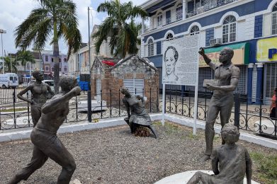 Sam Sharpe Square in Montego Bay Jamaica with National Hero monument