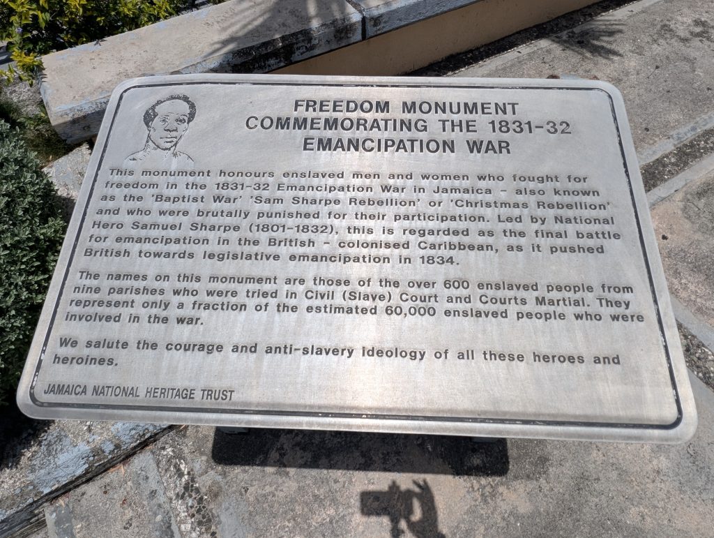 Monument of Jamaican National Hero Sam Sharpe in Montego Bay