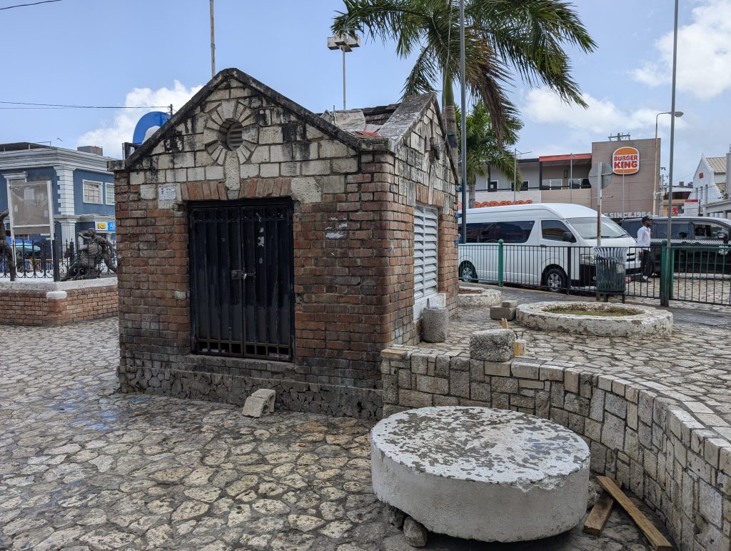 Historic jail cells known as The Cages at Sam Sharpe Square in Montego Bay.
