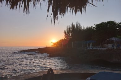 “Aerial view of Westender Inn Negril with Caribbean Sea in the background”