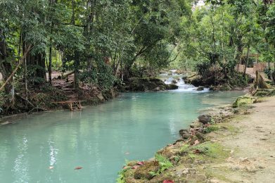 Blue green river swimming pools at Spring Paradise St Ann Jamaica