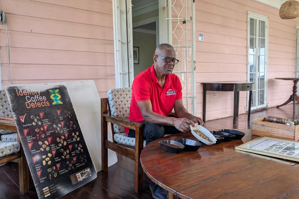 Coffee tour presentation at Craighton Estate in Irish Town, St. Andrew, Jamaica.
